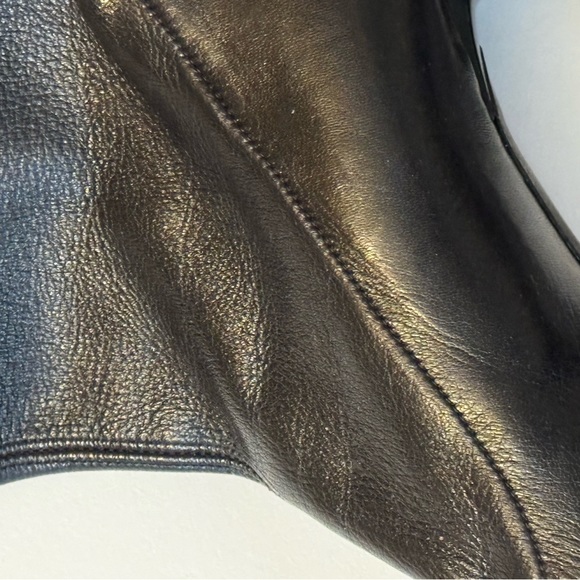 Italian blk leather boots, vintage Anne Klein, gorgeous! size 10 3 in heel - Picture 8 of 10